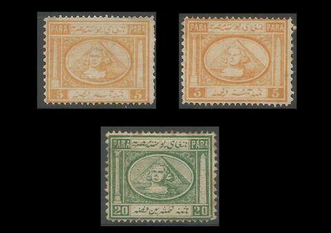 Timbres EGYPTE 1867 YT 8 et 10 19 Paris 1 (75)