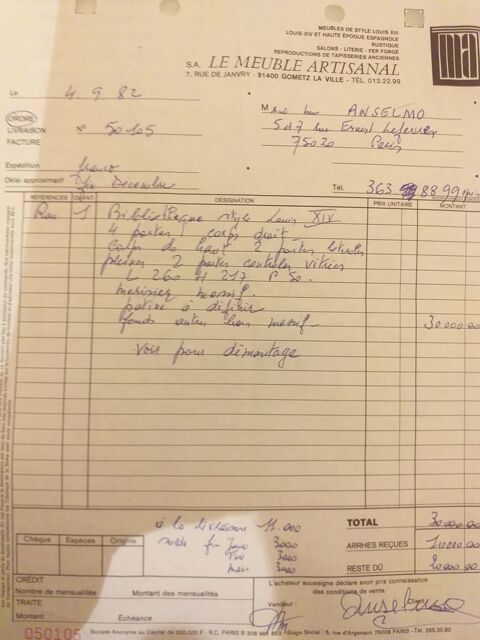 bibliothque en merisier style louis XIV 0 Paris 20 (75)