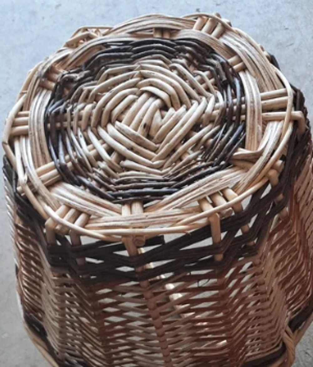 ? Panier en Osier Tress&eacute; Artisanal avec Anse Décoration