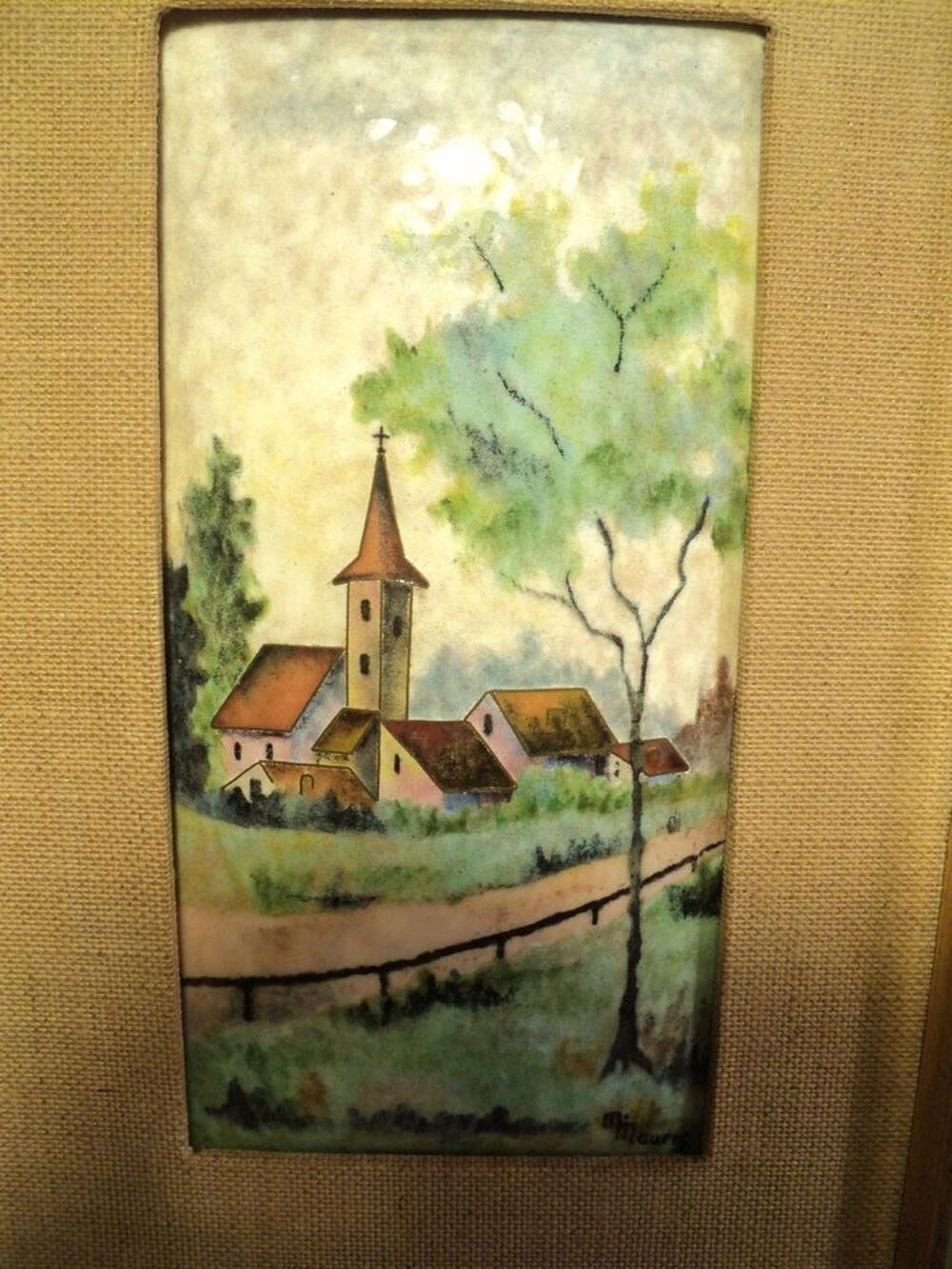 
Paysage Email Sign&eacute; M. Mauris Emaux De Limoges 
