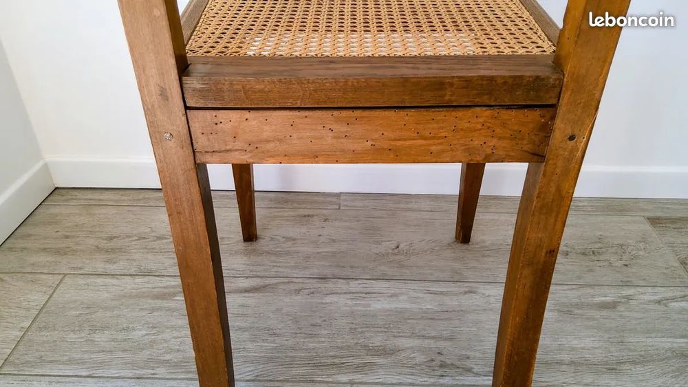 Chaise vintage bois et cannage Meubles