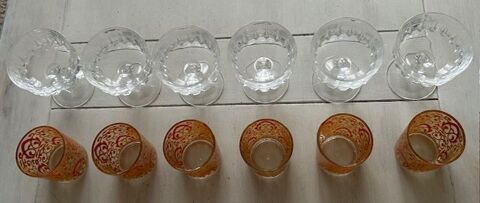 6  COUPES  cristal  +  6  VERRES liqueur  ( jamais servis ) 10 Cerny (91)
