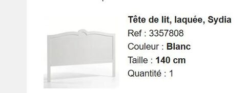 Tête de lit en bois blanc  pour lit 140 20 Carqueiranne (83)