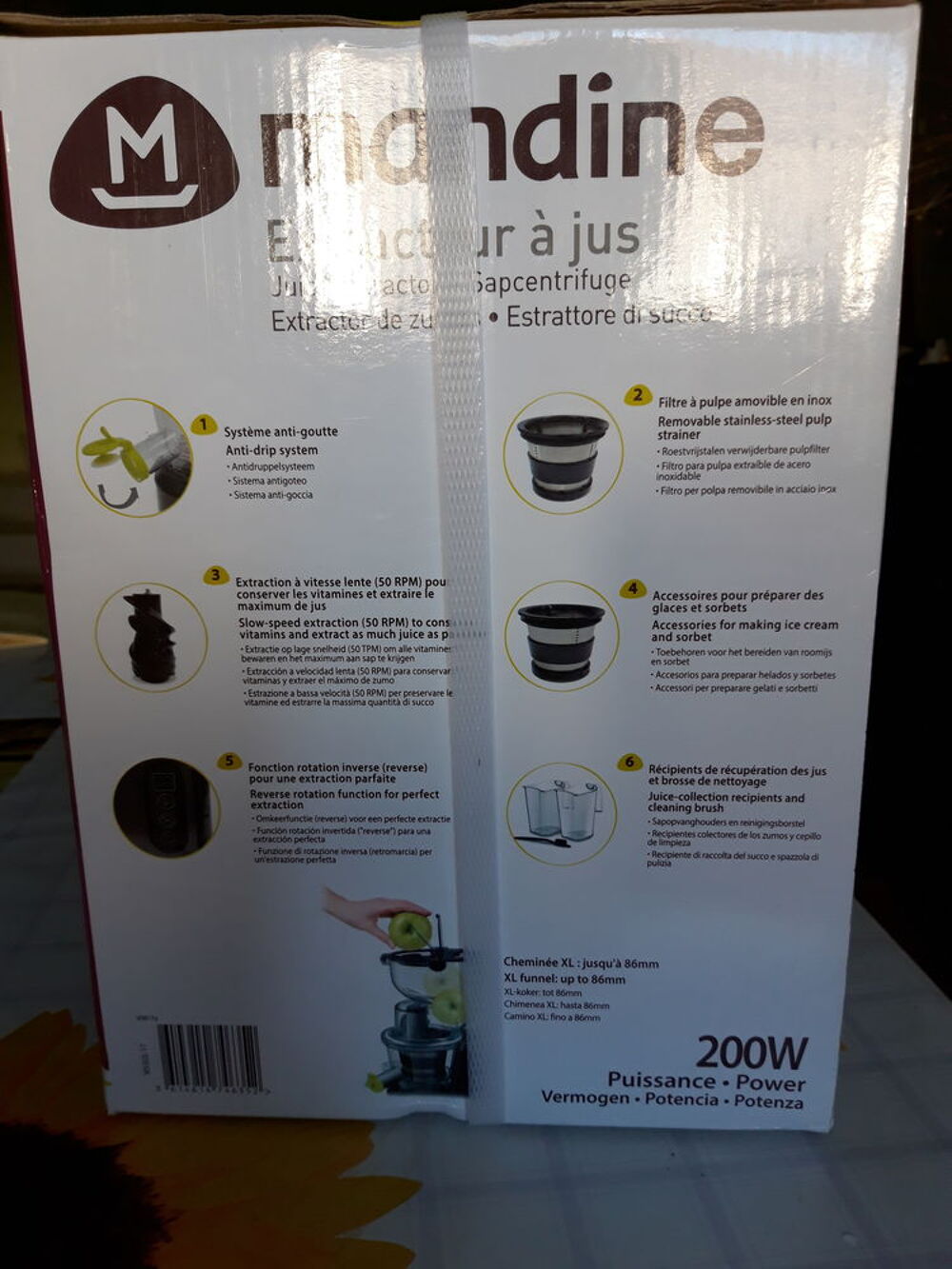 Extracteur de jus.
Electroménager