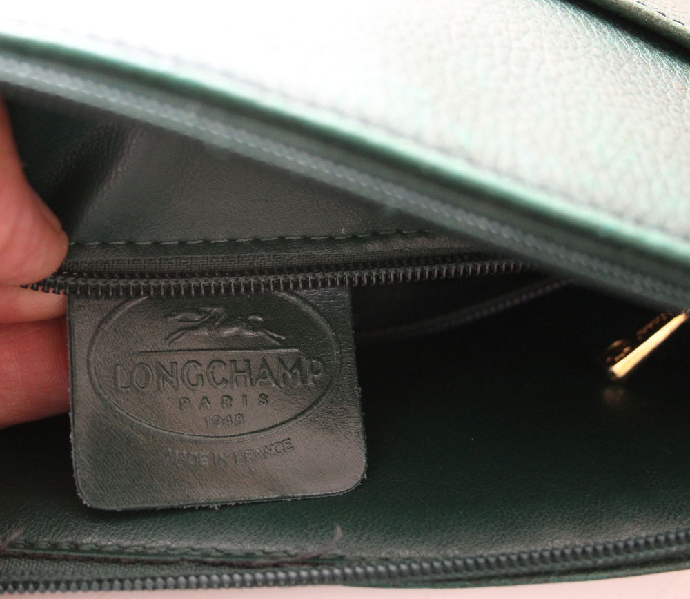 Sac cuir vert bandouli&egrave;re LONGCHAMP Maroquinerie