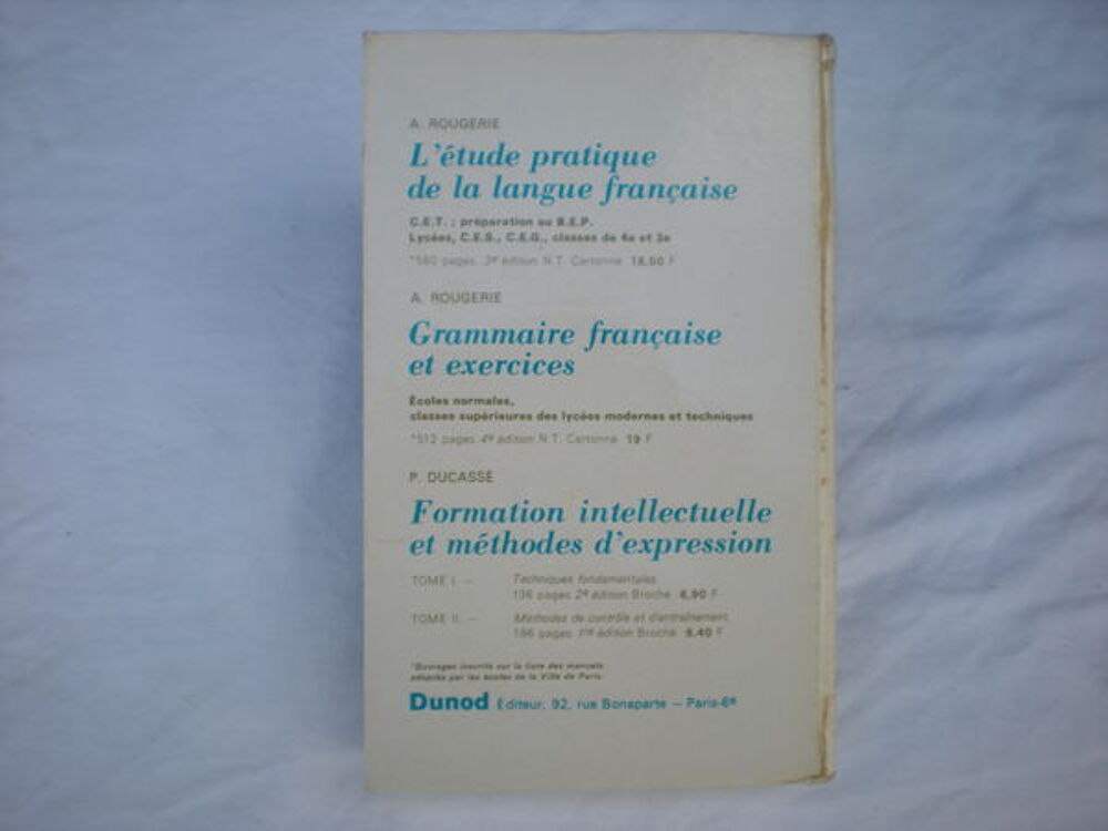 textes choisis du 16&egrave;me &agrave; nos jours de A et L rougerie Livres et BD