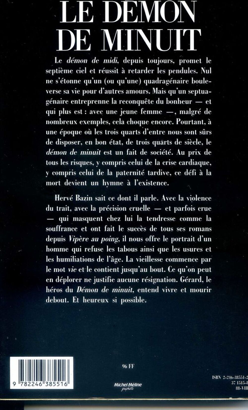 Le d&eacute;mon de minuit- Herv&eacute; Bazin, Livres et BD