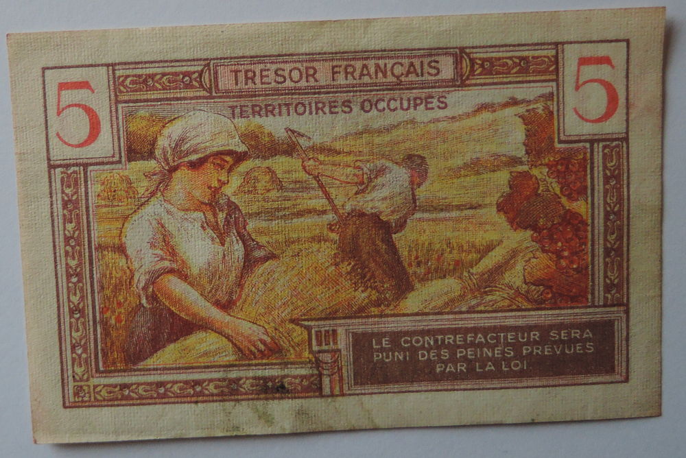 Billet fran&ccedil;ais de 5 francs 