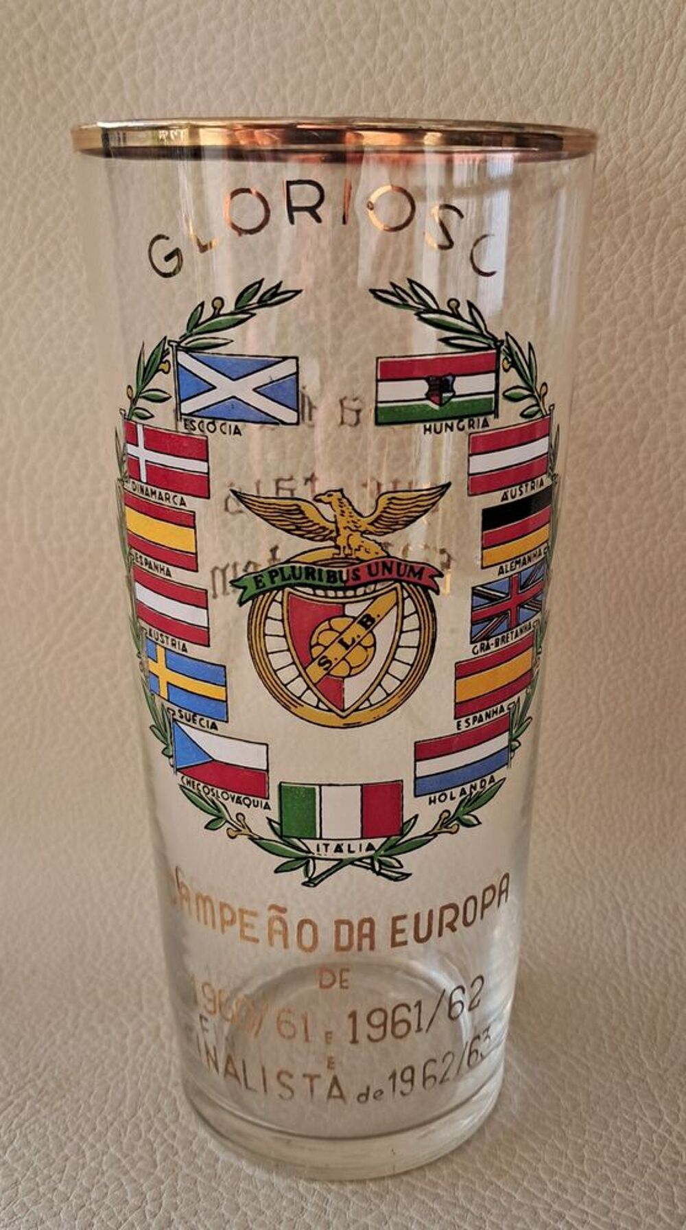 Verre vintage du SLB Benfica vintage, &acirc;g&eacute; de 64 ans 