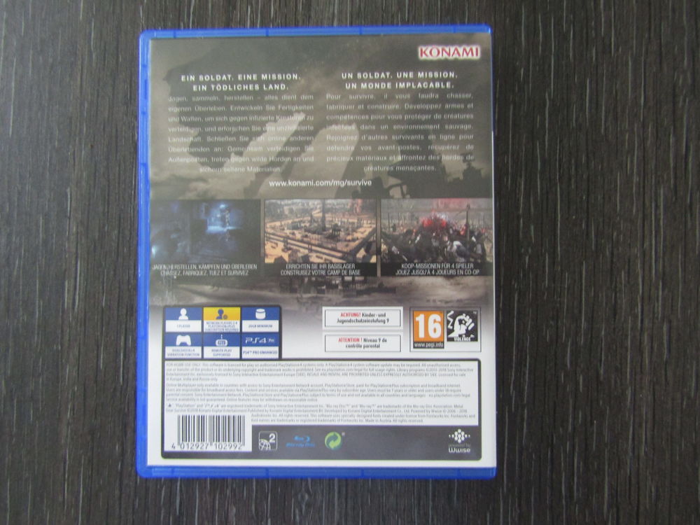 JEU PS4 METAL GEAR SURVIVE; Consoles et jeux vidéos