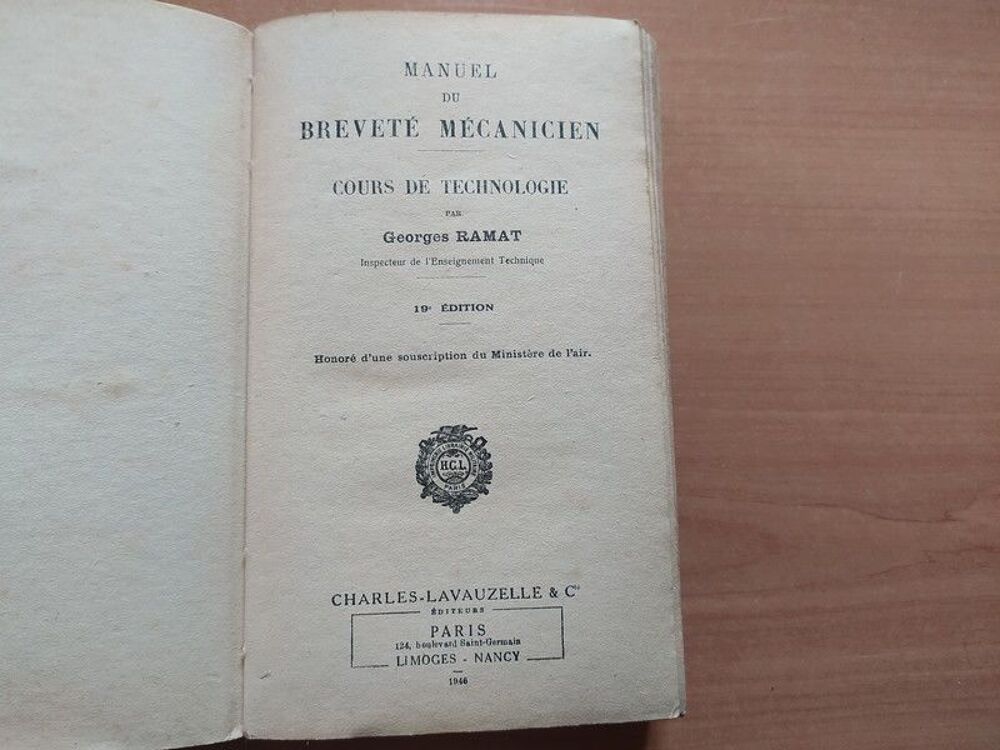 Manuel du Brevet&eacute; M&eacute;canicien- Cours de Technologie Militaire Livres et BD