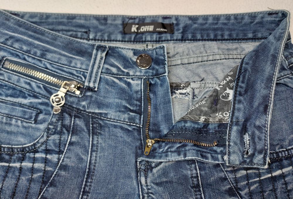 Kosmo One Jeans Homme Fantaisie Bleu Marine Taille 38 40 Vêtements