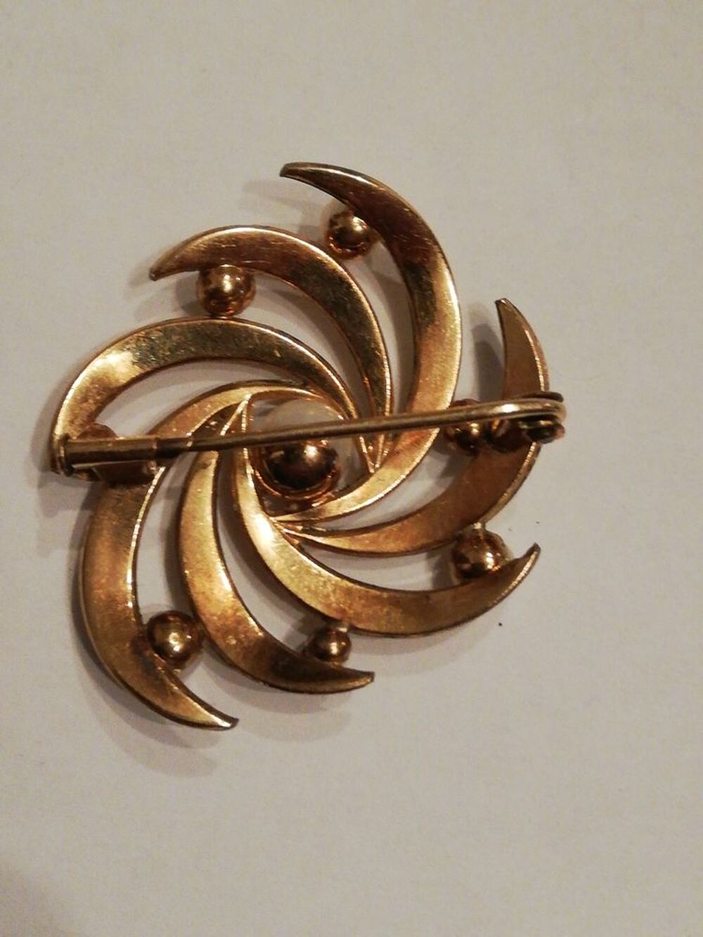 Broche ancienne Plaqu&eacute; Or FIX art d&eacute;co/PERLES/VINTAGE Bijoux et montres