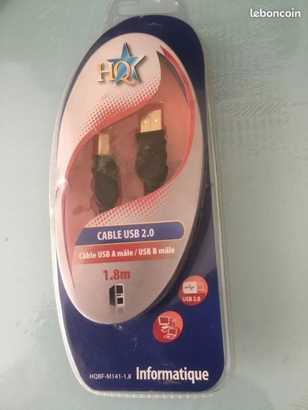 C&acirc;ble USB M&acirc;le/M&acirc;le 2.0 Haute Qualit&eacute; Matériel informatique