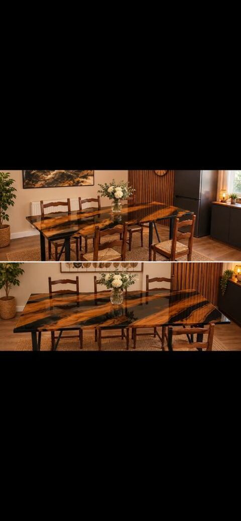table luxe résine époxy chêne Périgueux (24)