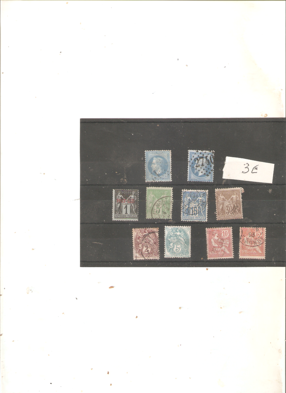LOT DE TIMBRES FRANCE AVANT 1900
PRIX 3 