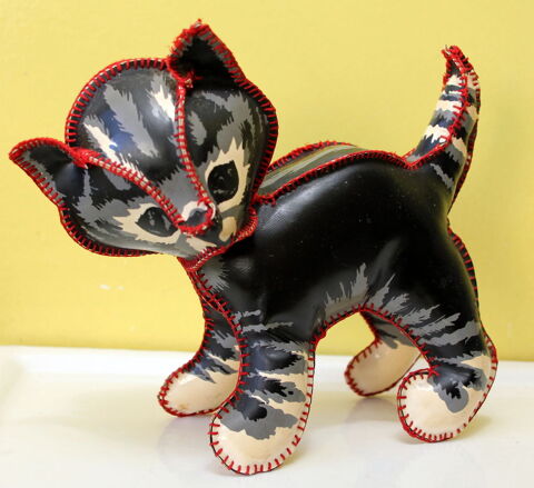 Jouet ancien CHATON vinyle cousu main 1960 Issy-les-Moulineaux (92)