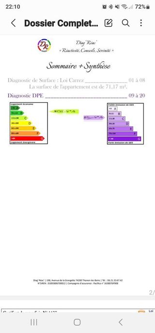  Appartement � vendre 3 pi�ces 72 m�