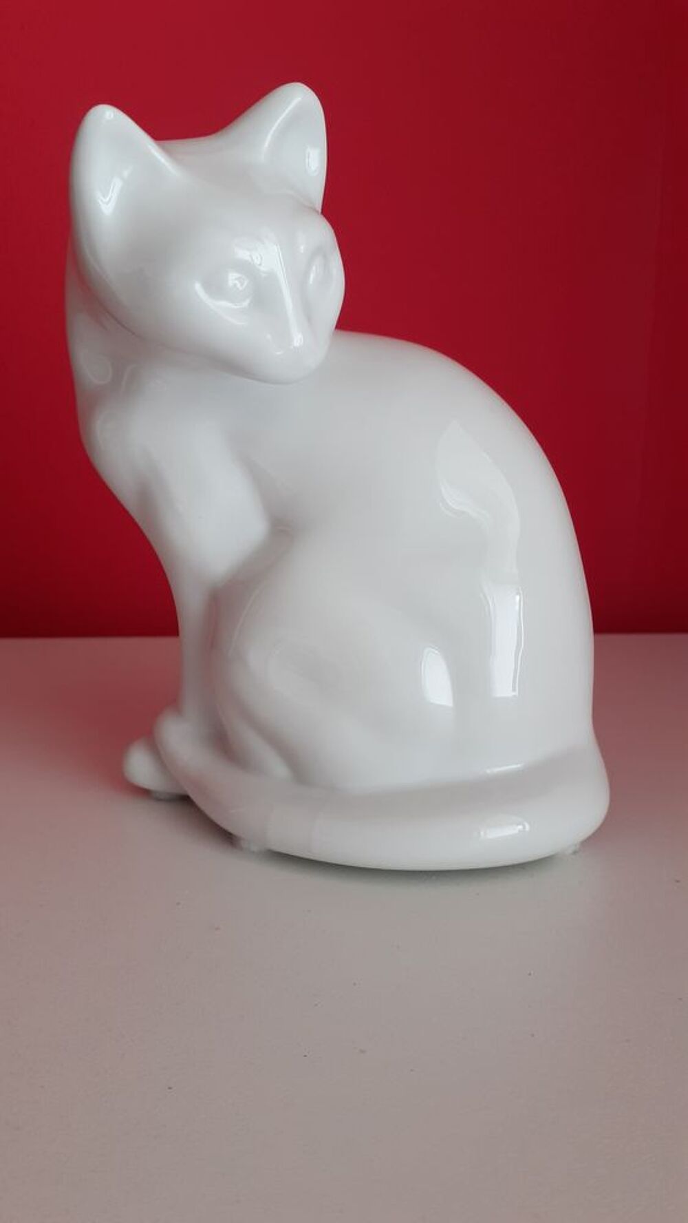 chat blanc porcelaine Décoration
