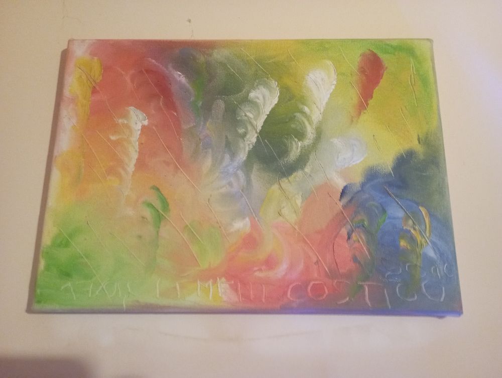 Tableau sec fait par moi peinture sur toile en coton Décoration