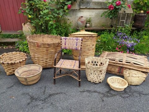 Objets Paniers, Corbeilles, Osier et Rotin Vintage 1 Loches (37)