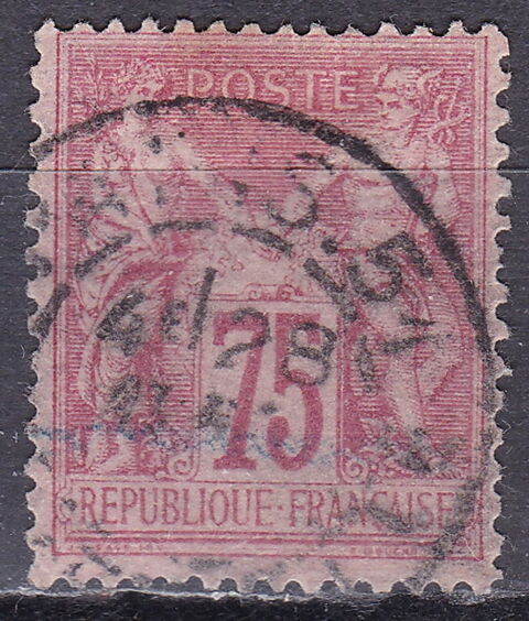 Timbres EUROPE-FRANCE-1885 YT 81 20 Lyon 5 (69)