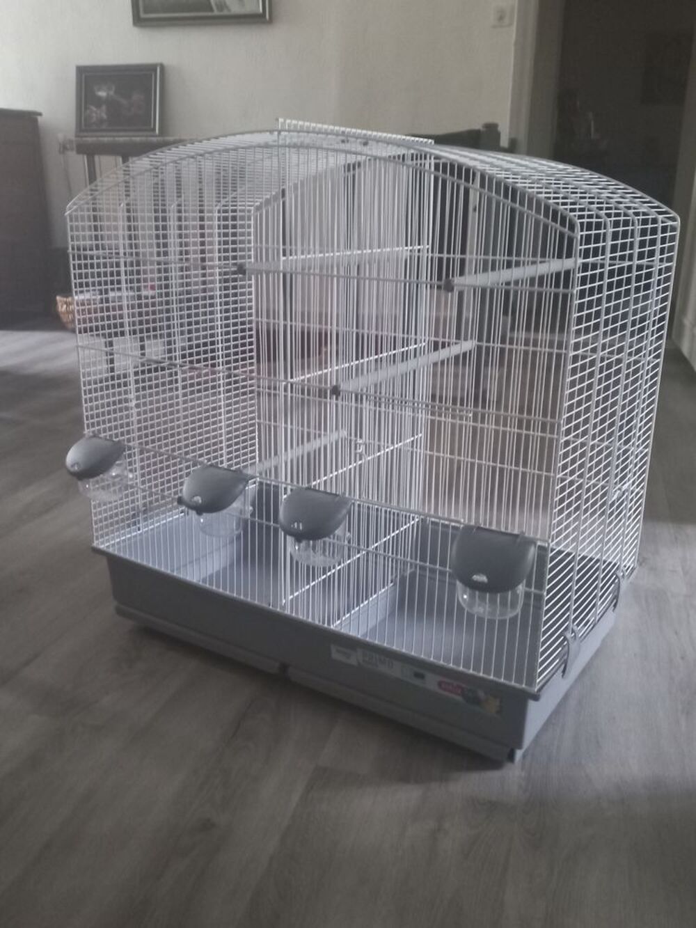   GRANDE CAGE NEUVE METAL BLANC 