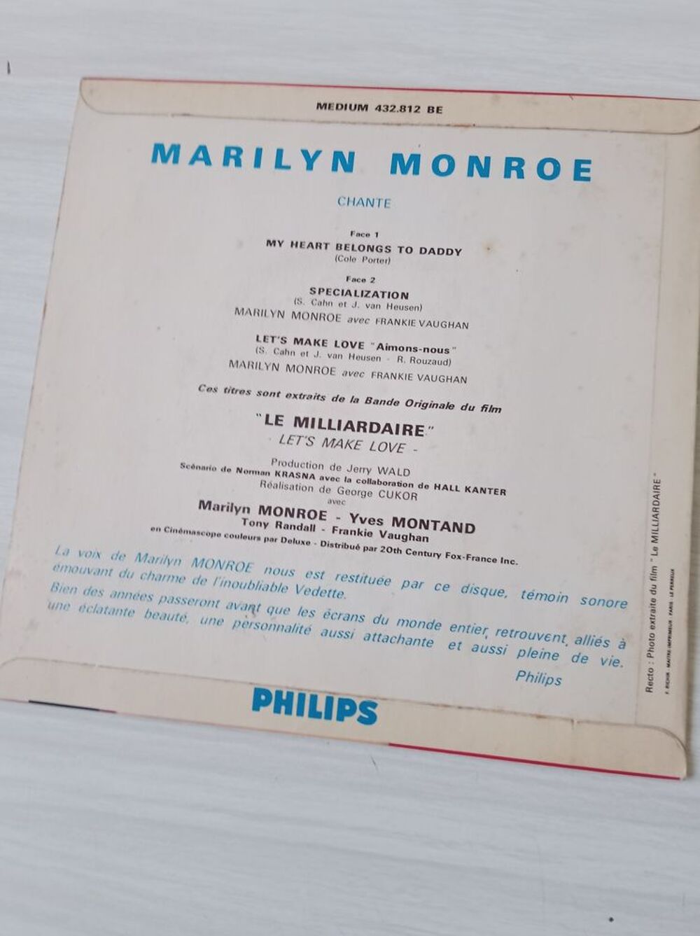 EP MARILYN MONROE My belongs to daddy CD et vinyles