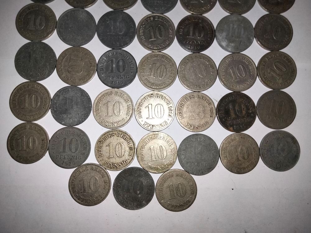 Lot de 52 pi&egrave;ces d'ancienne monnaie allemande 