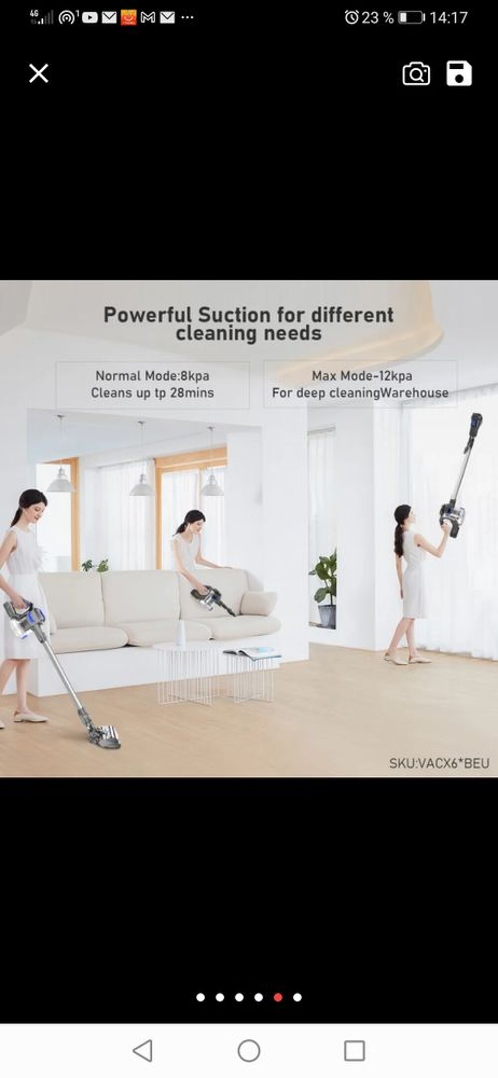 aspirateur sans fil Moosoo X6 Electroménager