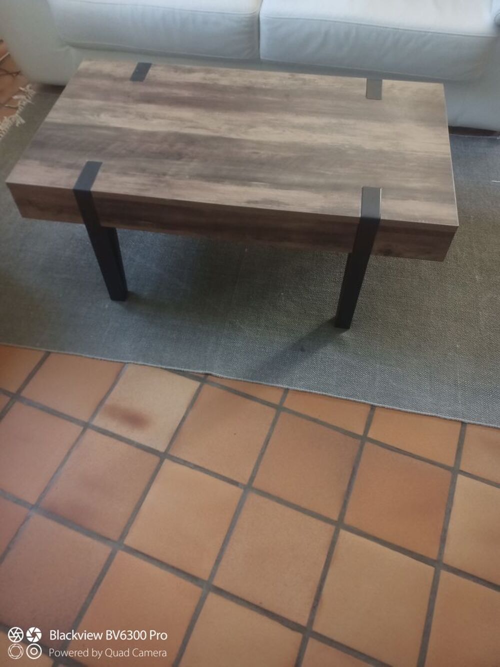 Table basse de salon en bois et fer Meubles
