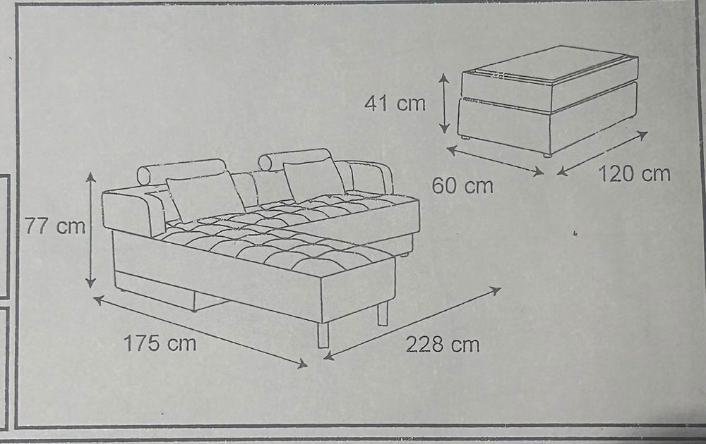 Canap&eacute; cuir d'angle r&eacute;versible et convertible Meubles