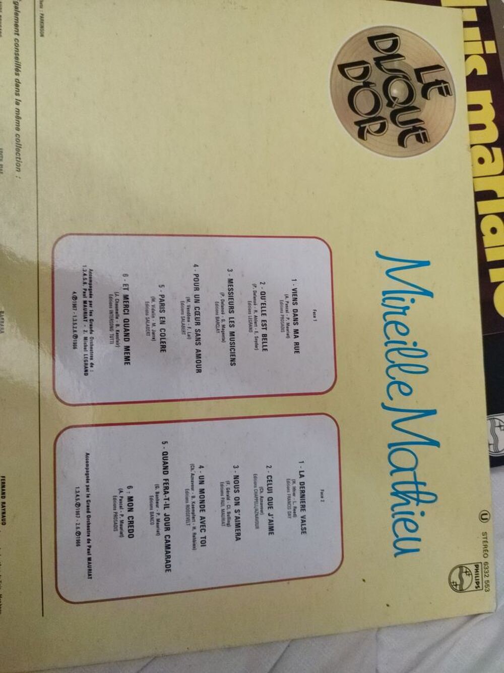 Vinyle de Mireille Mathieu Le Disque d'or Audio et hifi