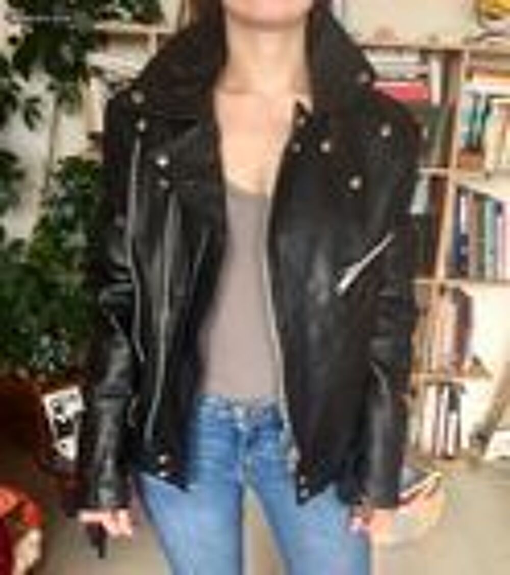 Blouson Perfecto cuir noir 
Vtements