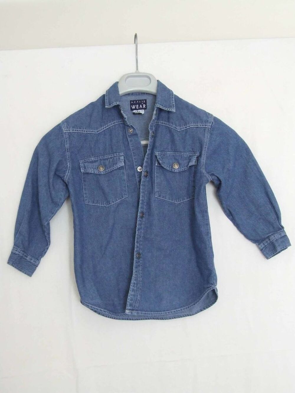 Chemise jeans manches longues Bleu T 114 (5 6&nbsp;ans) TBE Vêtements enfants