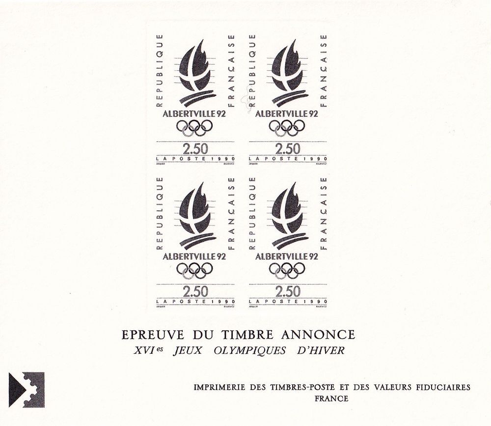Lot Philat&eacute;lie Jeux Olympiques d'hiver &agrave; Albertville 