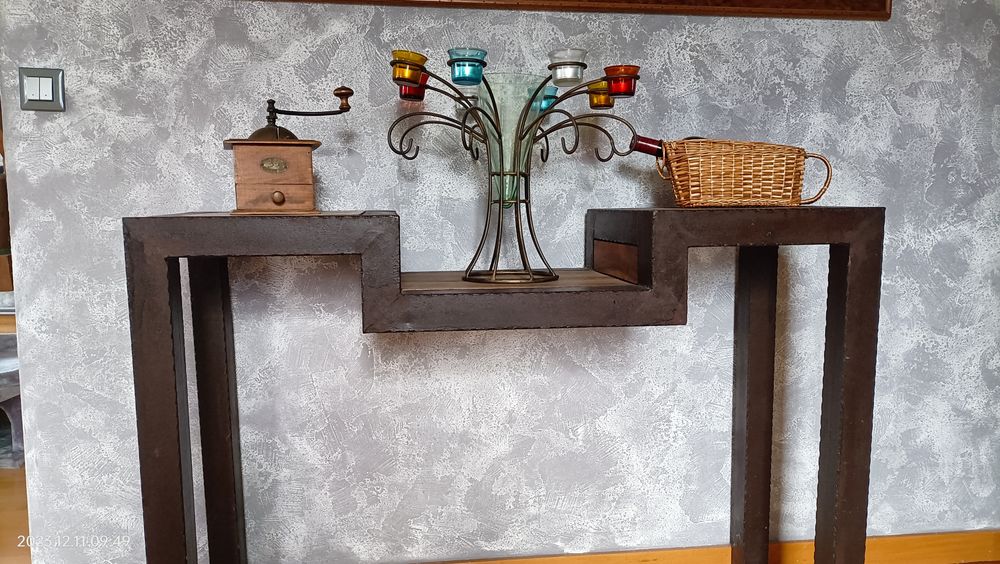 CONSOLE FER ET NOYER Meubles