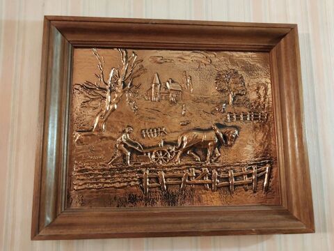 Tableau 52x42 sc�ne de labour � cheval en bon �tat 10 Colmar (68)