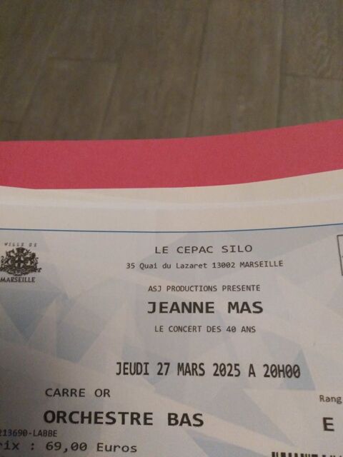 Billet concert Jeanne Mas 60 Marseille 7 (13)