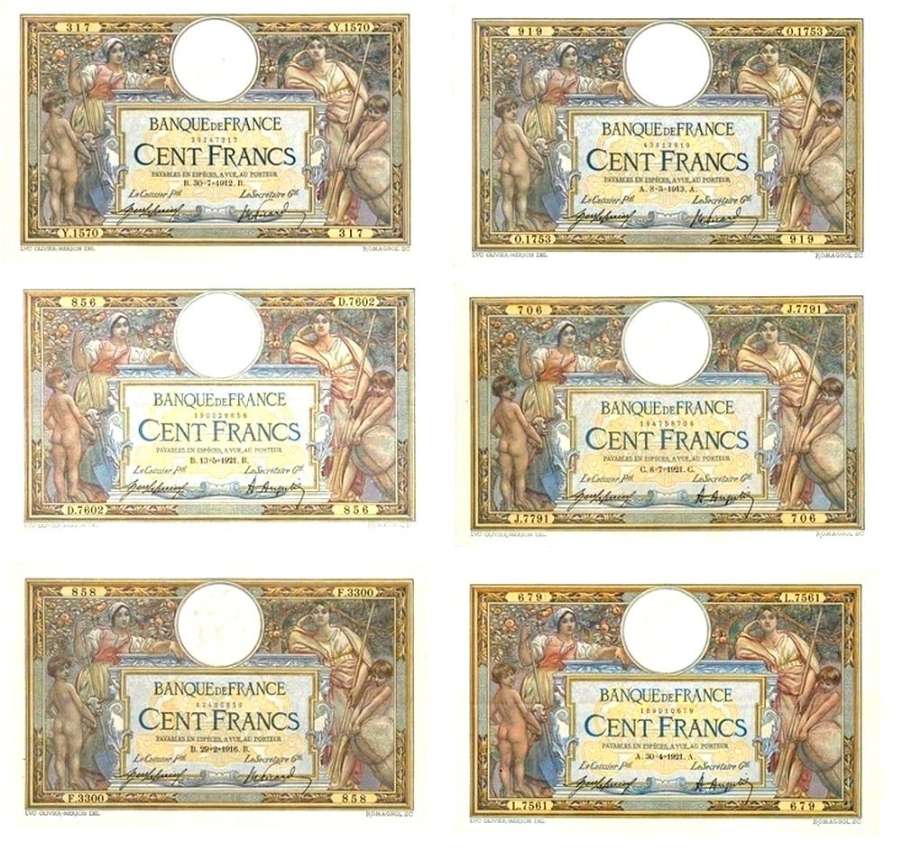 F 23 RARE LOT 12 BILLETS 100 F LOM DATES RARES 