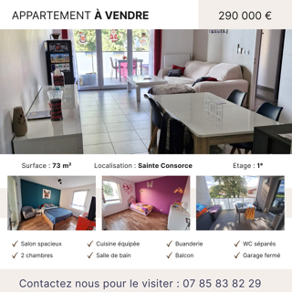  Appartement � vendre 3 pi�ces 73 m� Sainte-consorce