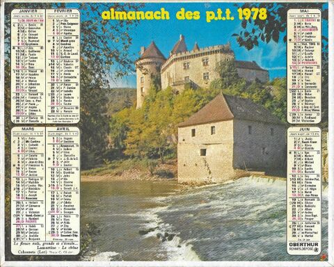 Calendrier des PTT 1978 3 Castelnau-sur-Gupie (47)