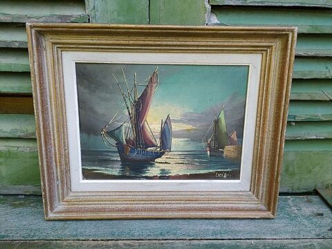 Tableau Marine Lumineuse Clair Obscure Sign�e Luigi 1960 90 Loches (37)