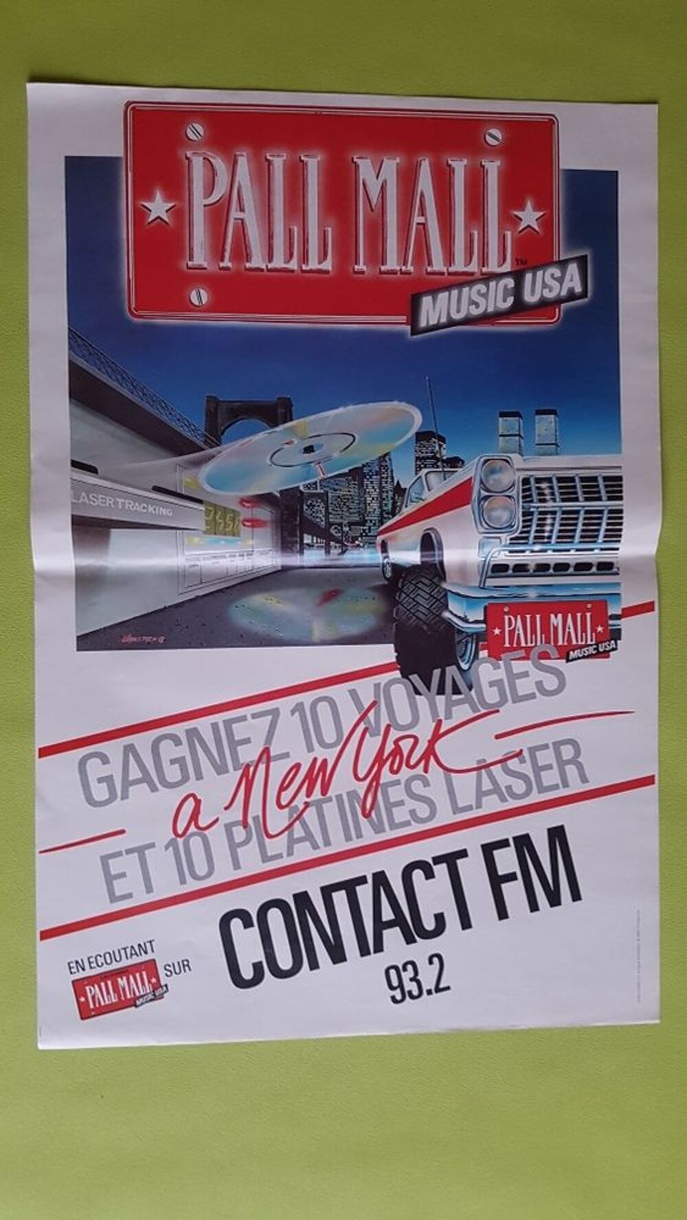AFFICHE * PALL MALL MUSIC U.S.A * RADIO CONTACT NIEVRE 