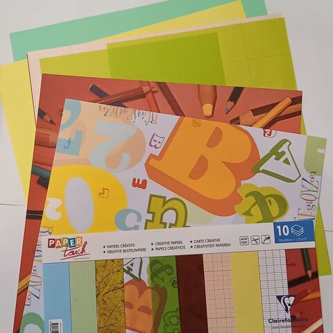 Pochette de 10 feuilles de papier cratif scrapbooking sur l 9 Saumur (49)