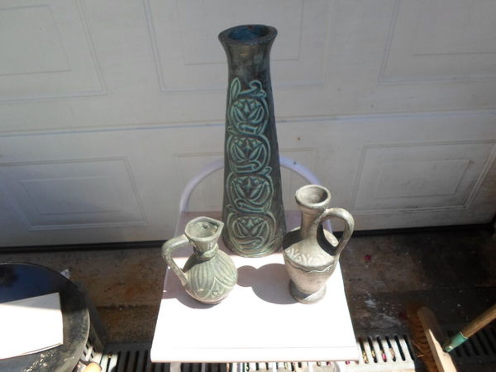 ensemble vase + pots gres Décoration