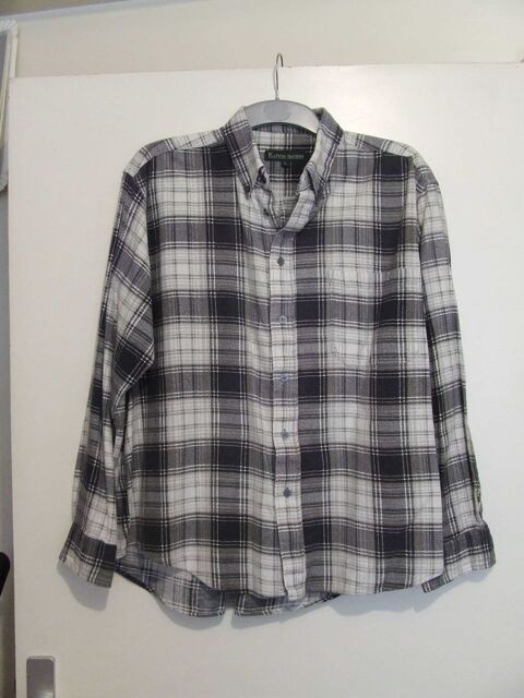 Chemise flanelle à carreaux gris, KELVIN GORDON, Taille L 10 Bagnolet (93)