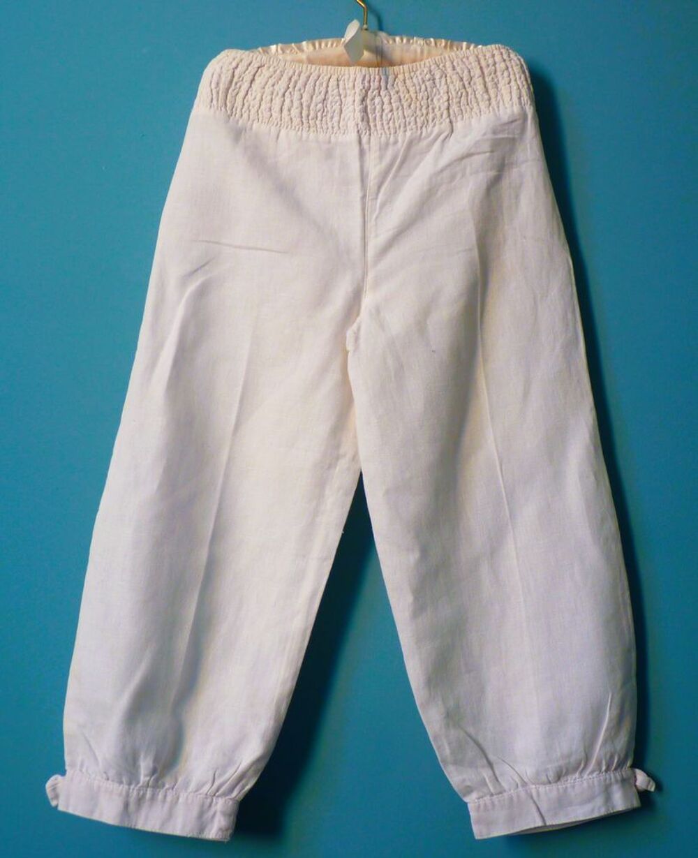 Pantalon Gemo Fille 10 ans lin blanc TBE Vtements enfants