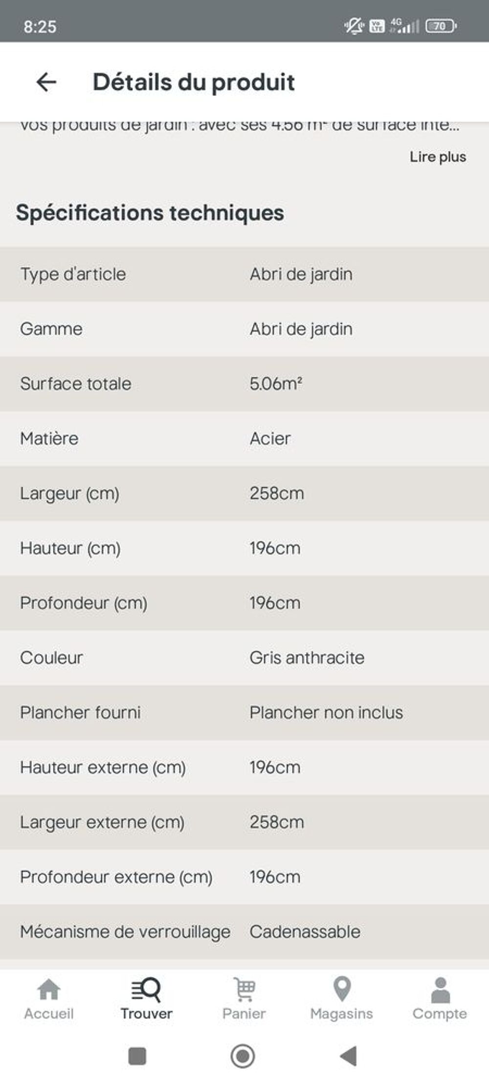 Abri de je ardin 5,06m2 jamais mont&eacute; Bricolage