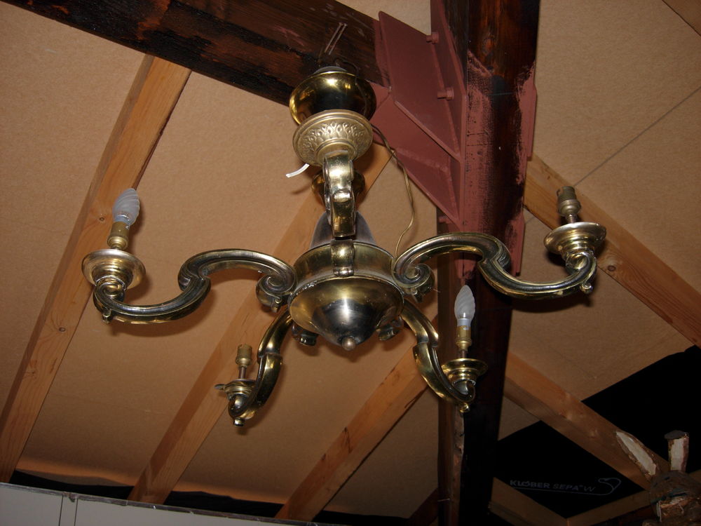 lustre ancien en laiton Bricolage